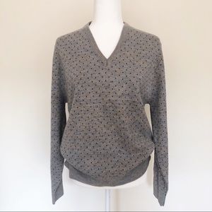 Vintage Oversized V-Neck Dot Sweater, Size M